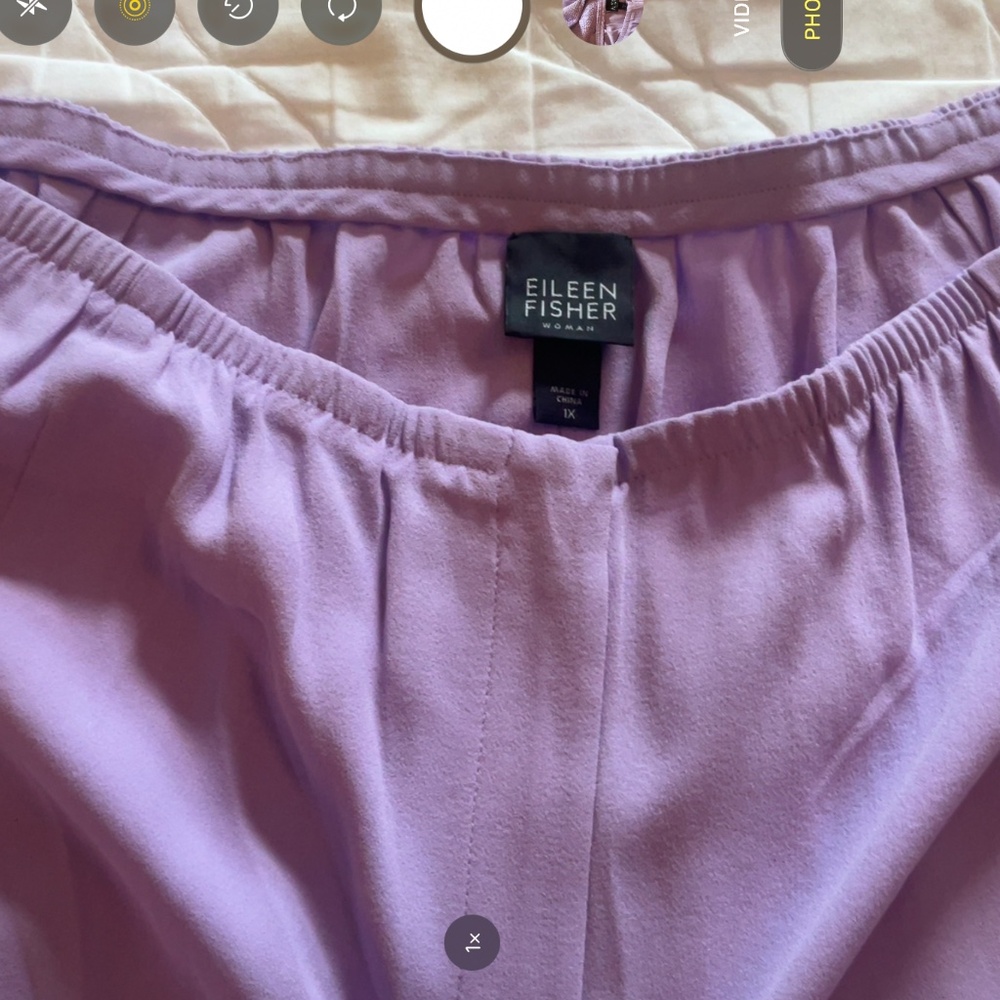 Eileen Fisher Silk Georgette Lilac pants NWOT 1X